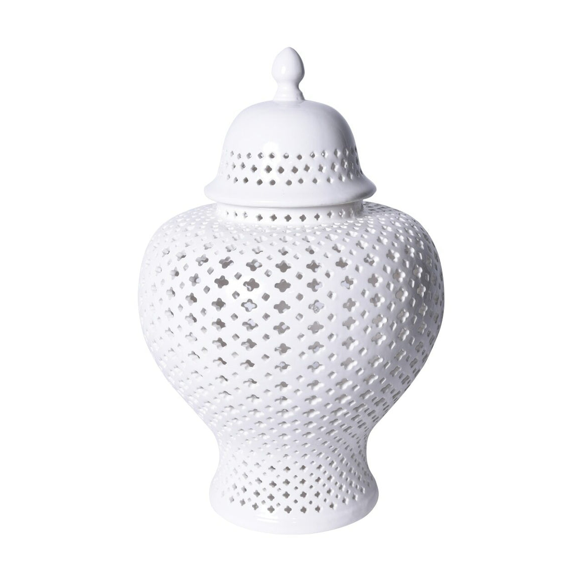 White Lattice Ginger Porcelain Jar (SKU: 79AC19)