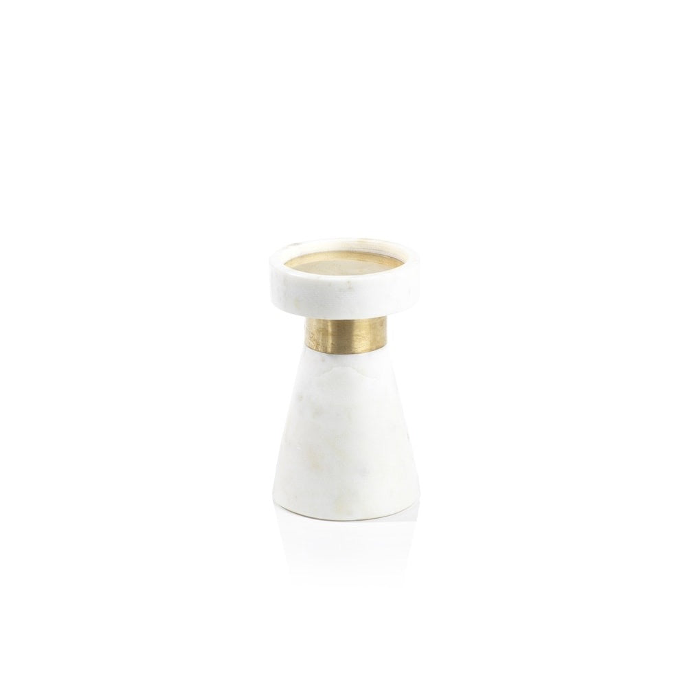 Marble Pillar Candle Holder  (SKU:71AC03W) 50% OFF SALE